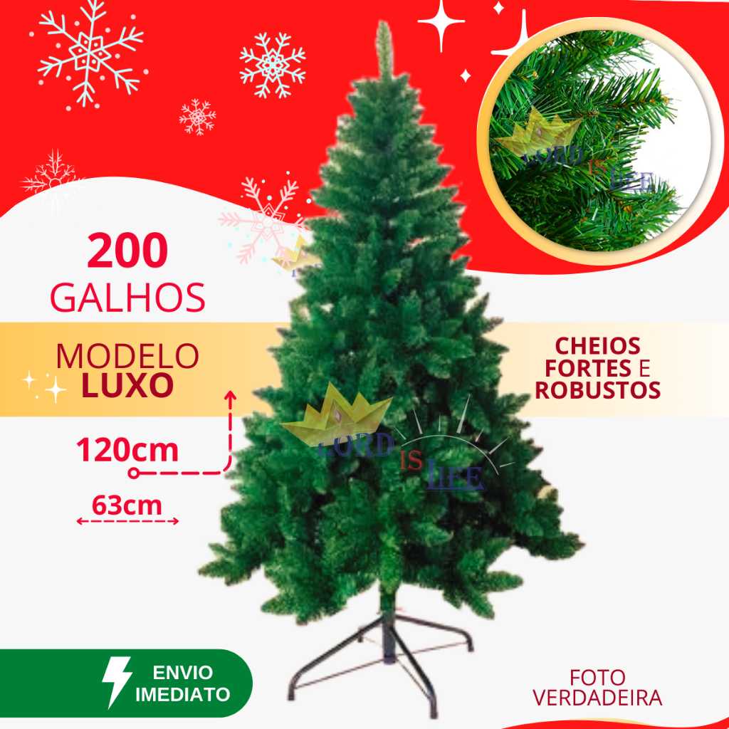 Árvore de Natal Pinheiro Branca 150cm com 200 Galhos