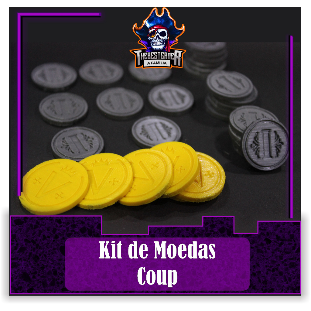 Moedas jogo Coup + Porta componentes