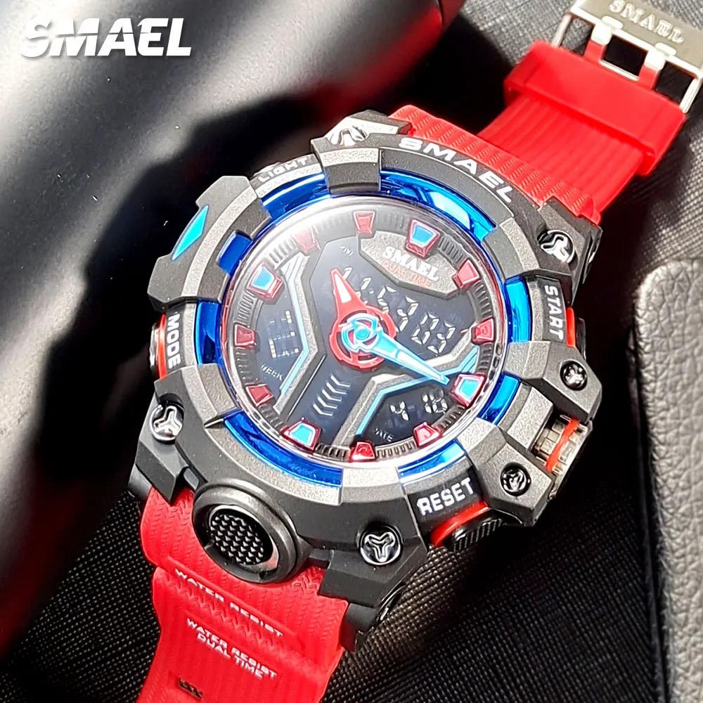 SMAEL Sport Watch Men Waterproof LED Digital Watches Stopwatch Big Dial Clock For Male 8038 relogio masculino Men Watches Quartz