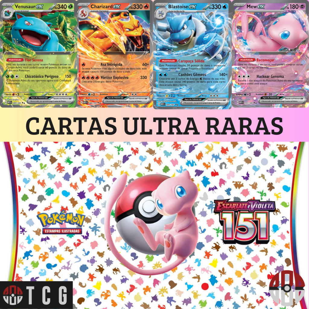 Cartas ORIGINAIS Ultra Raras Pokémon EX Coleção Especial 151 - POKÉMON TCG COPAG