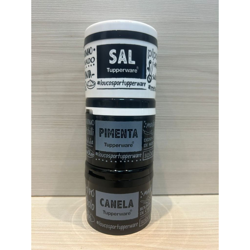 TUPPERWARE KIT TEMPEROS DE MESA PB - SAL - PIMENTA - CANELA
