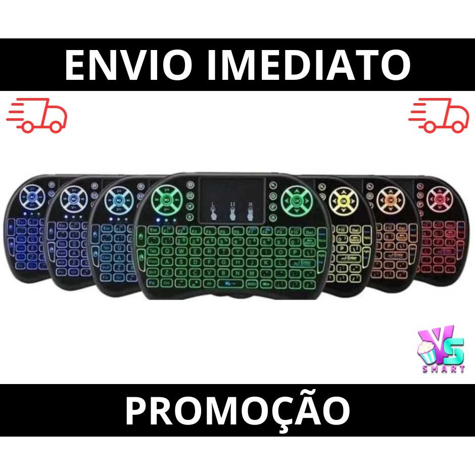 Mini Teclado Controle Sem Fio Para Smart Tv E Tv Box Pc Iluminado Envio Imediato Shopee Brasil