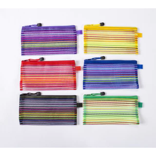 60 Unidades Estojo Multiuso Bolsinha Nylon Colorido Necessaire Promoção