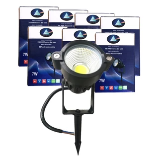 kit 6 un Luminária Espeto Jardim 7W 9w Cob Led luz ip 65 a Prova Dágua Bivolt
