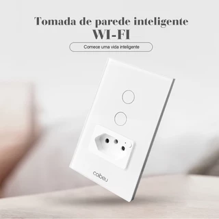 COIBEU Interruptor Inteligente WiFi com Tomada, Interruptor Smart Sem Fio Doméstico Multifuncional, Controle Remoto de Eletrodomésticos Por Celulares, Interruptor Cronometrado (2 botões)