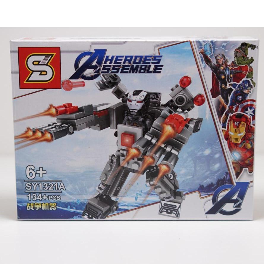 Bloco de montar Lego Heroes assemble nave espacial, capitão america, thanos.