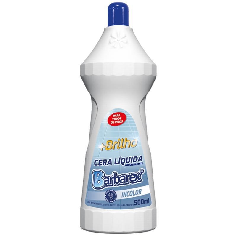 Cera Liquida Para Piso Incolor Acrilica Perfumada e Brilho Barbarex 500ml