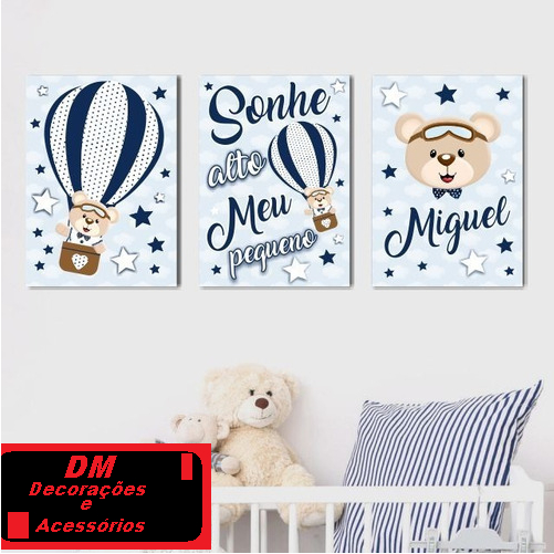 Quadros Infantil Decorativo Bebê Menino Menina com Nome Personalizado 20x30 cm
