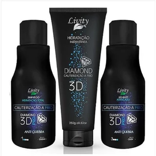 Kit Cauterização a Frio Diamond 3D Pro Livity 250ml 3 Produtos