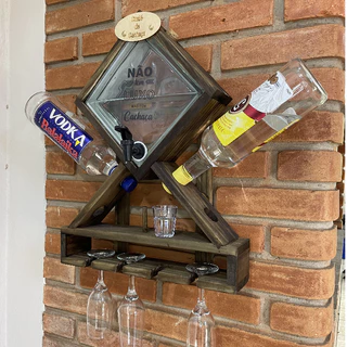 Armarinho Para Cachaça Pingômetro Rústico Porta Garrafas Decoração Churrasco Área Externa em Oferta na Shopee