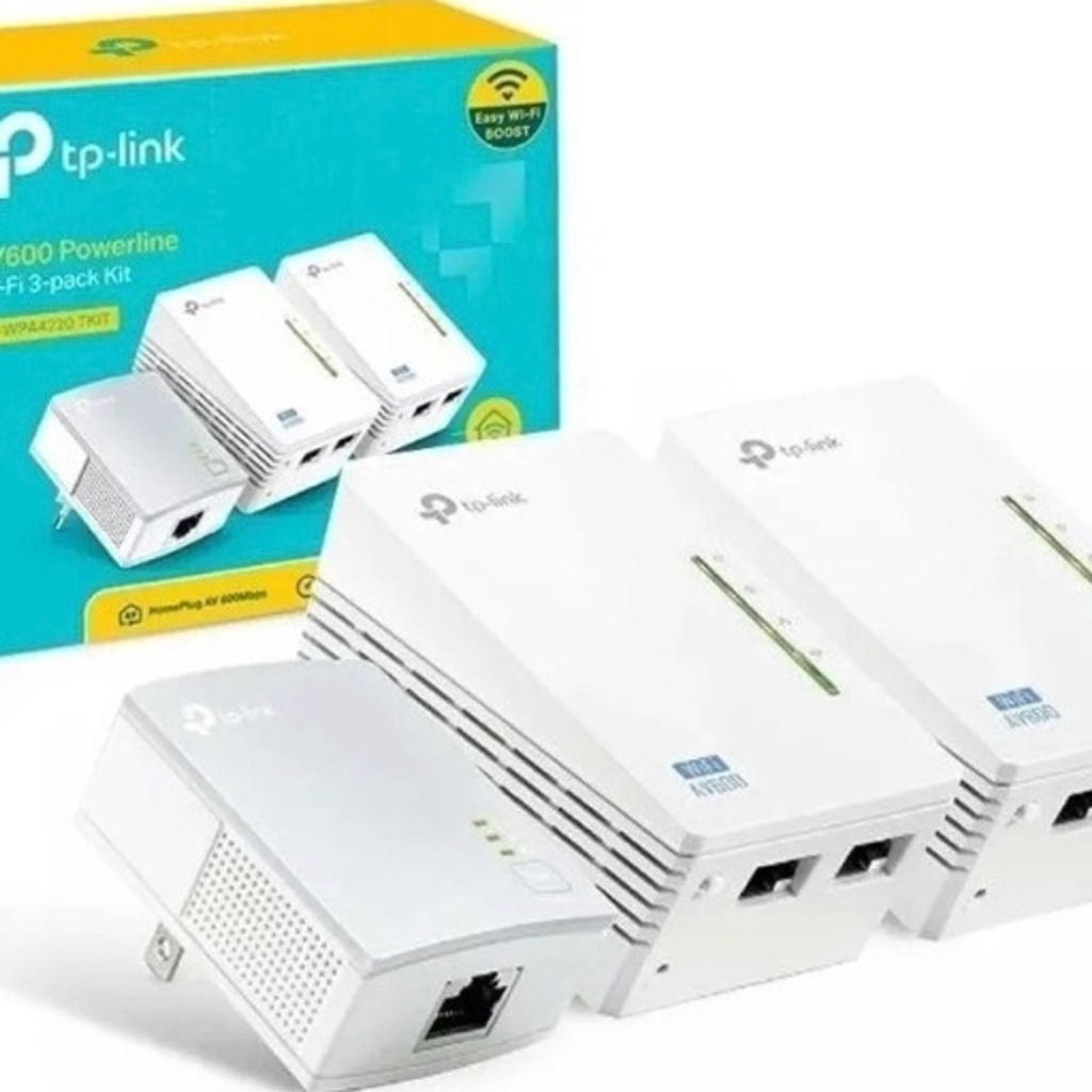TP-Link Kit Extensor Wifi Powerline Av600 600 Mbit / s (5 GHz), 300 Mbit / s (2,4 GHz) - 3 dispositivos