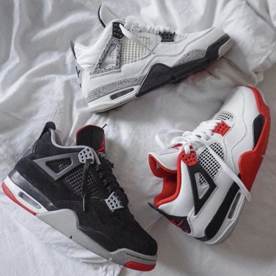 Tênis AJ 4 Retro Casual " White Thunder " Bolha Premium Importado Masculino Lançamento