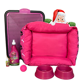 Kit Cachorro Premium Caminha Tapete Sanitário Canino Bebedouro Comedouro Educador Completo