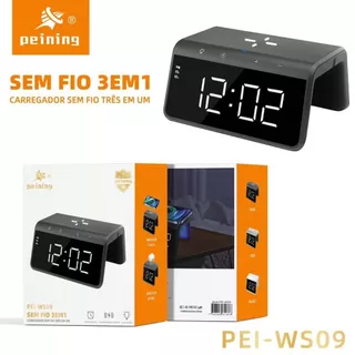 PEINING Relógio Carregador Por Indução 3 Em 1 – PEI-WS09