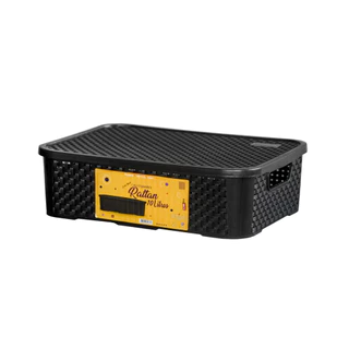 Caixa Organizadora Rattan Preta 10L