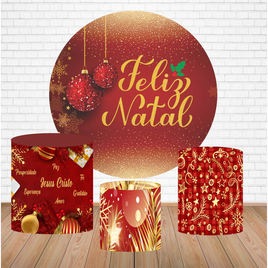 Capa Fundo Feliz Natal Com Elástico Decoração Natalina