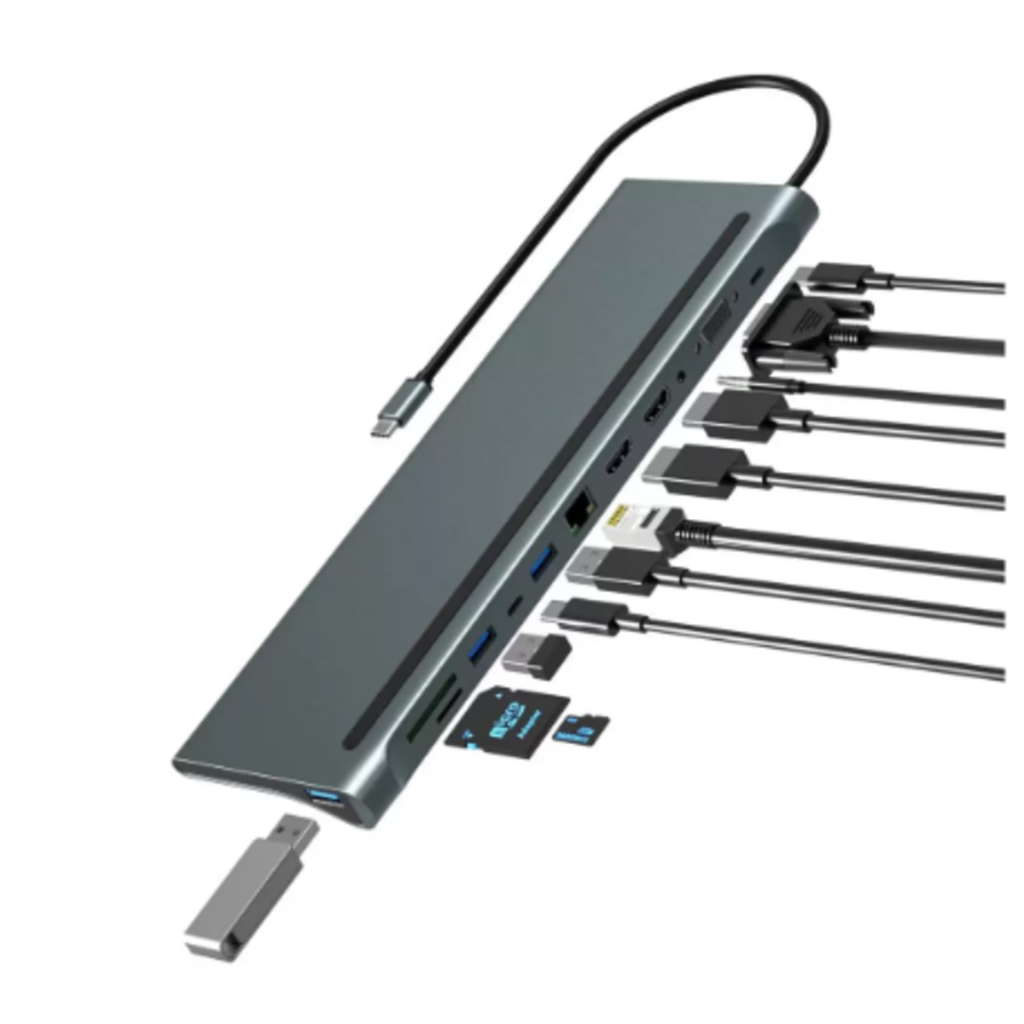 Hub 12 em 1 Estação USB Tipo C