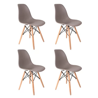 Kit com 4 Cadeiras Eames Para Sala de Jantar Cozinha Cor Cinza Konkret