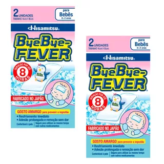 Kit 2 unidades Adesivo para Alívio da Febre Bye Bye Fever Bebês 0 a 2 anos 2 pacotes cada Kit 2 unidades Adesivo para Alívio da Febre Bye Bye Fever Bebês 0 a 2 anos 2 pacotes cada
