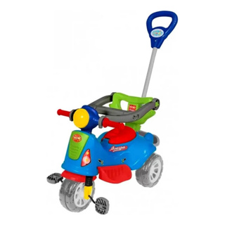 Motoca Infantil Triciclo Cachorrinho C/ Haste Empurrar Bebê