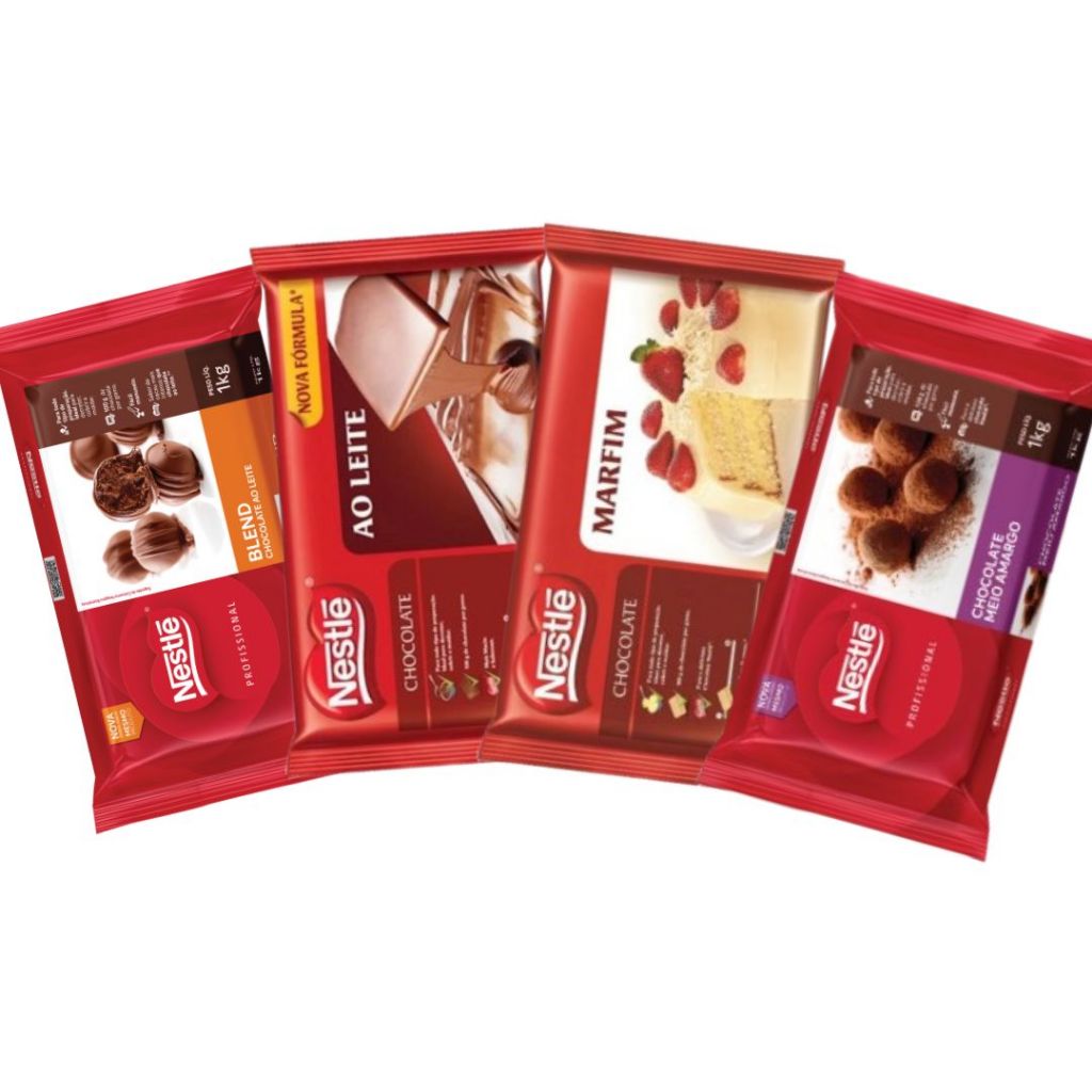 Barra Nestle 1kg blend branco ao leite meio amargo