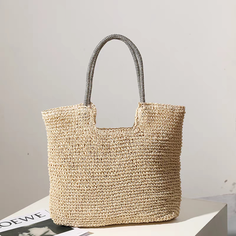 Bolsa feminina de palha saco grande bolsa de praia com alça transversal ...