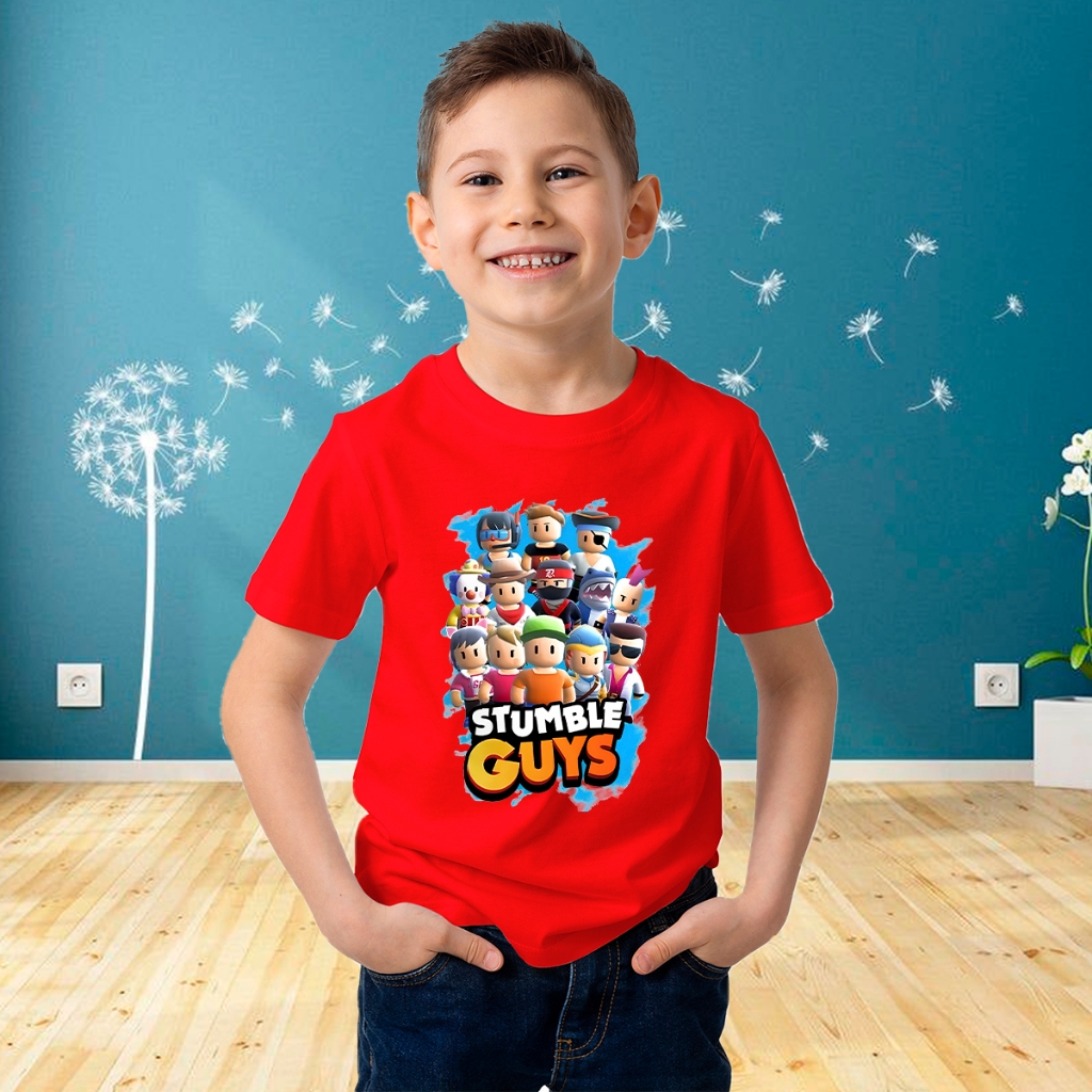 Stumble Guys Tshirt Crianças Harajuku Jogos T-shirts Meninos