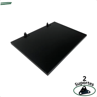 1 Prateleira Mdf 40x30 Com Suporte Mdf Preto Organização Para Cozinha Banheiro Quarto Dormitorio Sala Lavabo Area Gourmet Escritorio Casa Lavanderia Parede Decorativa Tabua 40cm Madeira Cantoneira 40 Cm x 30 Cm Preta
