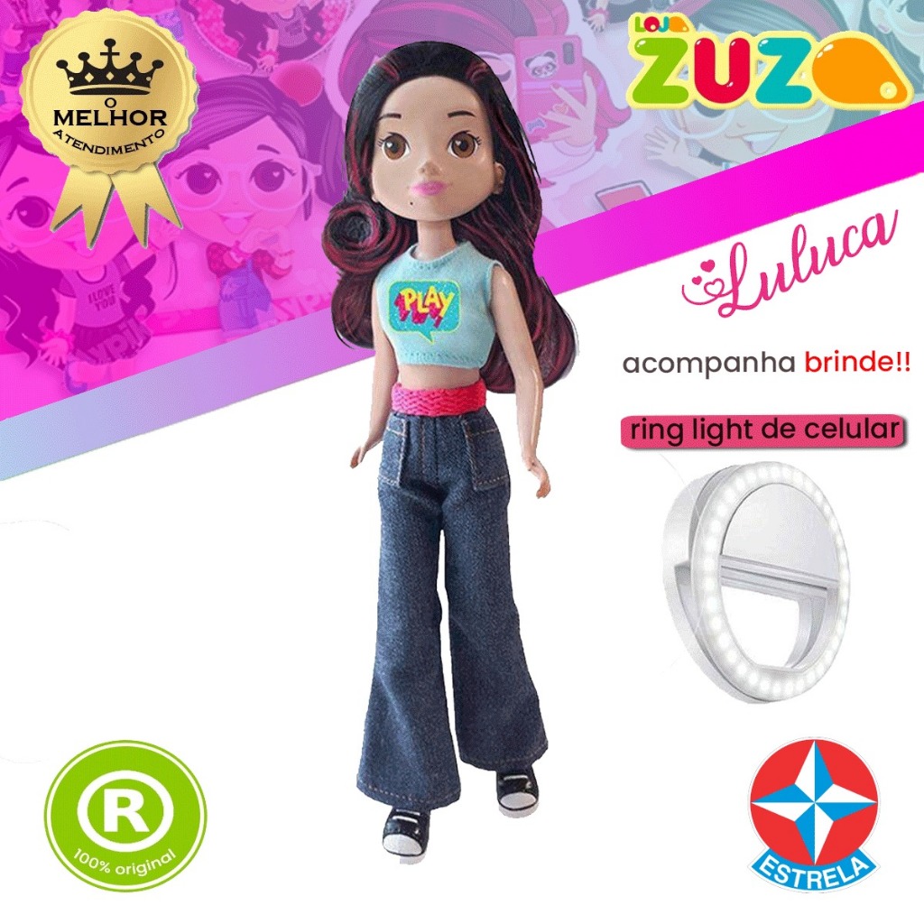 Boneca Luluca Fashion Com Acessório Para Celular - Estrela - Loja Zuza  Brinquedos