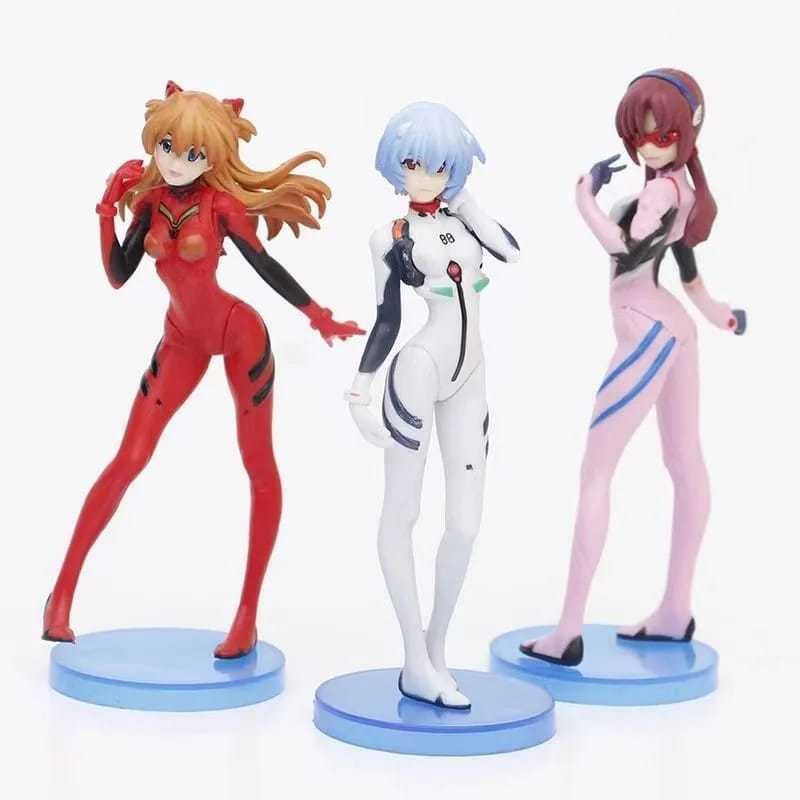 Action figure Neon Genesis Evangelion Ayanami rei Asuka langley Soryu makinami bonecos colecionaveis do anime