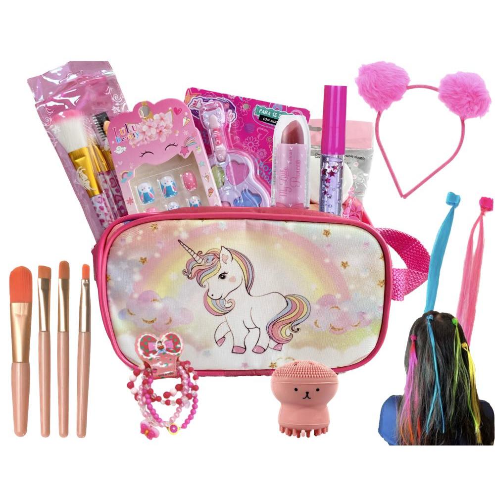 Kit De Maquiagem Infantil + Maleta Unicórnio, Maquiagem Infantil ...