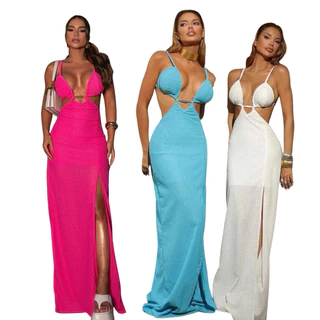 vestido longo / vestido verão / vestido decote
