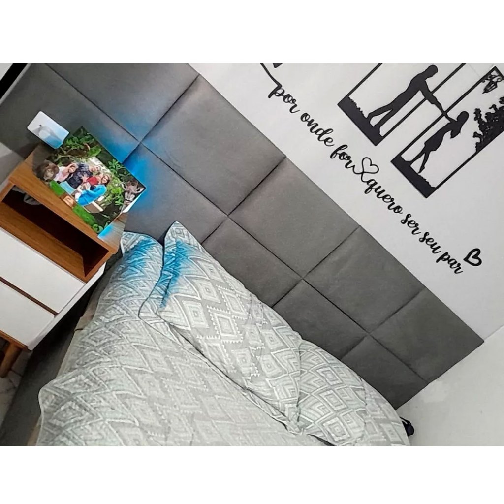 Placa Cabeceira Estofada de Cama Box Queen - 12 Módulos 30x20cm