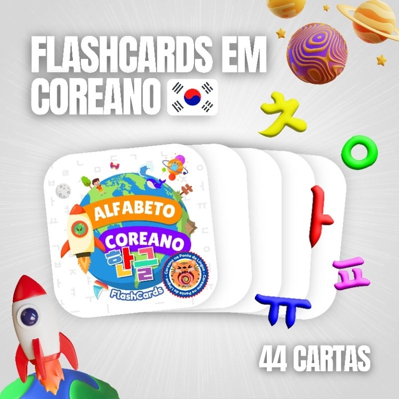 Alfabeto Coreano Flashcards Alfabeto Coreano Hangul Shopee Brasil