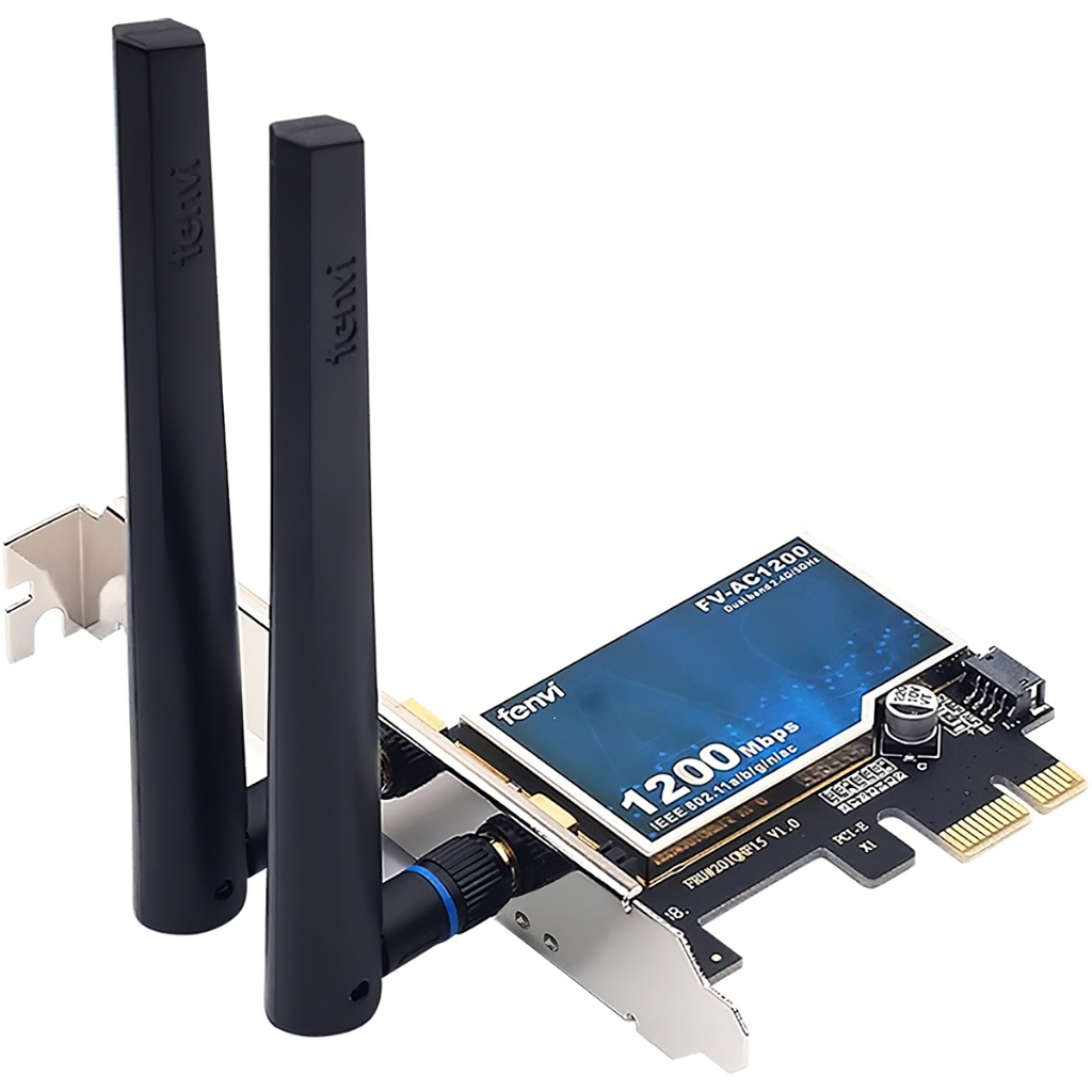 Adaptador Placa de Rede Wifi 2.4Ghz / 5Ghz, PCI-E, Dual Band, Offboard, Bluetooth 4.0, 2 Antenas, Pc Windows - Fenvi