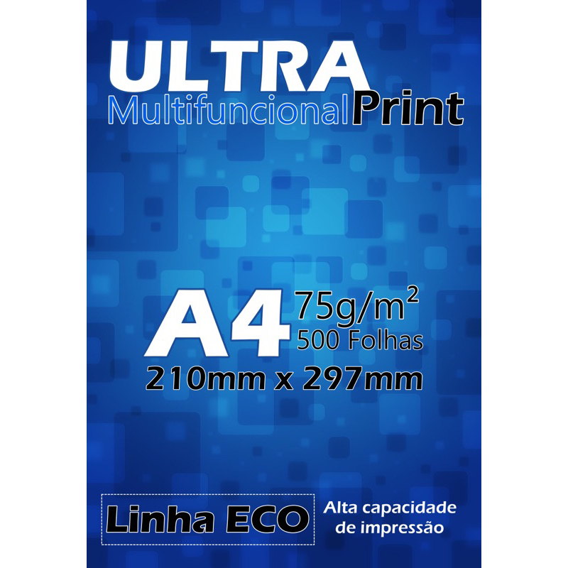 Resma de Papel Sulfite A4 500 Folhas ULTRA Print 75g/m² | Shopee Brasil
