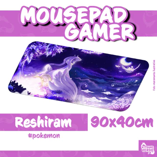 Mouse Pad Gamer Personalizado - Reshiram - Pokemon Lendário - Anime - 90x40 cm