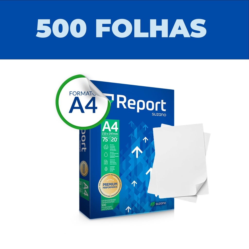 Papel Sulfite Report Oficio A4 Branco Resma Com 500 Folhas 75g 210x297mm Shopee Brasil 5134