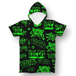 Camiseta Com capuz - Billie Eilish All names Black unissex