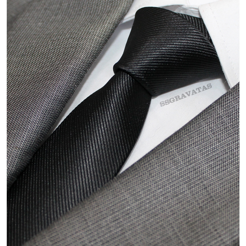 Gravata Preta Slim Ref GR329