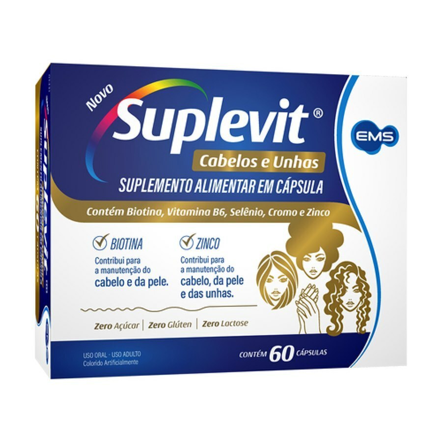 Suplevit - Suplemento Alimentar Para Cabelos e Unhas 60 Cápsulas ...