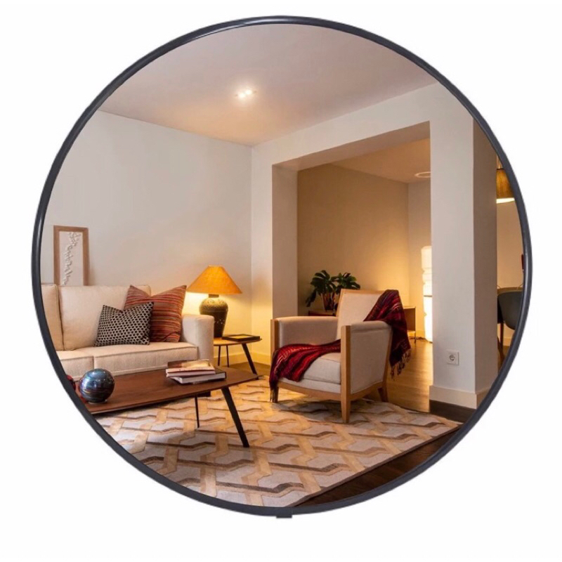 Espelho Redondo Grande Com Moldura Borda De Parede Moderno Novidade