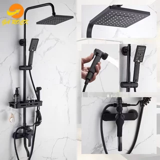 Ducha Inox Chuveiro Luxo combinatório Quadrado Com tubulação e pulverizador