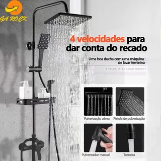 Ducha Inox Chuveiro Luxo combinatório Quadrado Com tubulação e pulverizador et