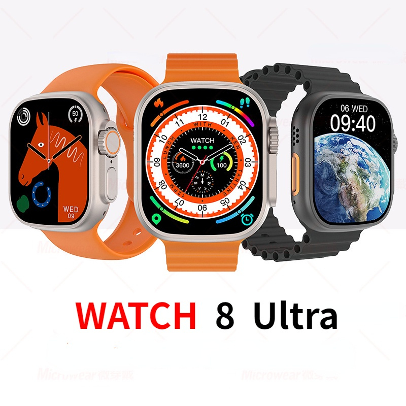 2023 Última Relógio 8 Ultra Series Smartwatch Para Homens E Mulheres Com Bluetooth Sem Fio Carregamento De Chamada 1,99 Polegadas HD Display