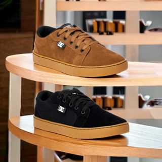 DC Sapato de skate casual masculino Pure Low Top, Preto/Preto