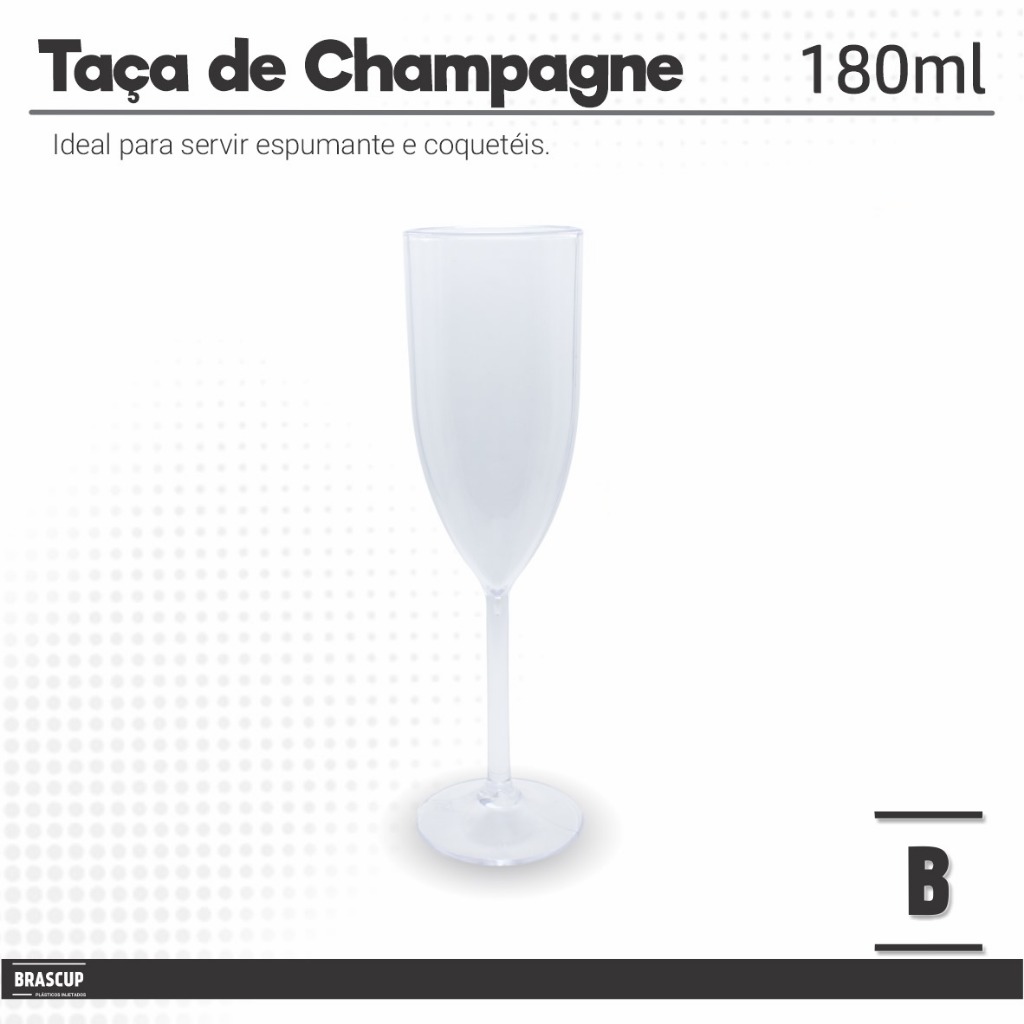 100 TAÇA DE CHAMPANHE 180ML