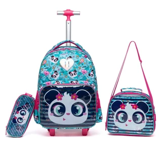 Kit Mochila Estojo Lancheira Infantil Menina Escolar em Oferta na Shopee