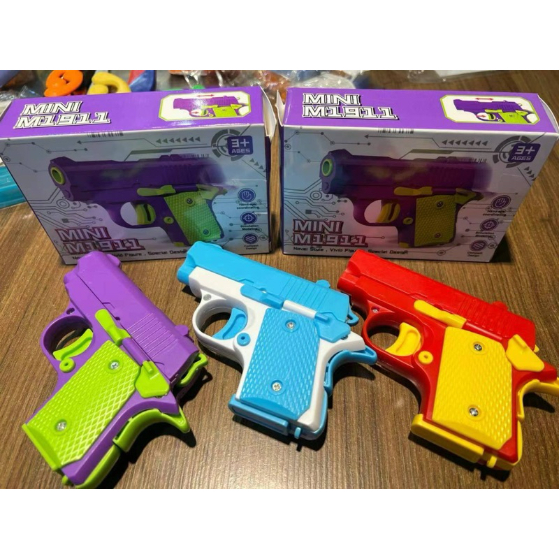 3D Impresso Gravity Toy Gun para crianças, salto reto, mini brinquedo, pistola de cenoura, bala sem retorno, brinquedo rabanete, alívio do estresse, presente de Natal