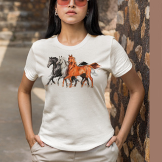 Camiseta Feminina Baby Look Country Cinza Cavalo - John Country